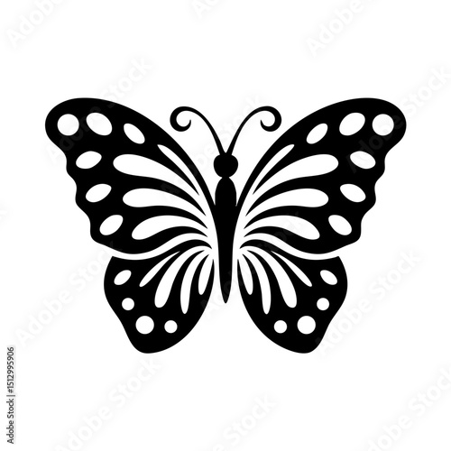 Butterfly vector silhouette illustration for diy crafts and cutting machines design template art print
