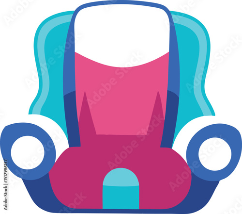Modern Child Car Seat Vector Illustrations for Designers
