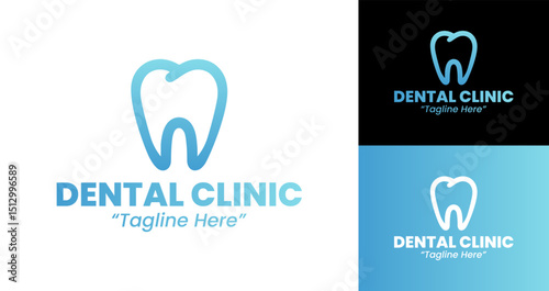 Modern Dental Clinic Logo Design with Professional Tooth Symbol