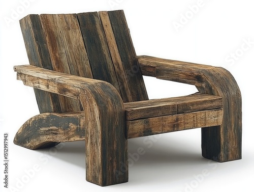 Rustic wooden lounge chair