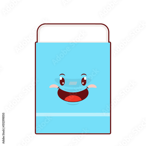 eraser playful face cartoon cute