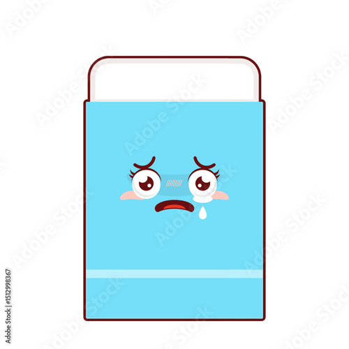 eraser scared face cartoon cute