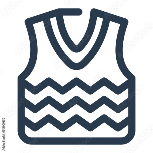 Woolen Vest with Zigzag Pattern and V-Neck Cut