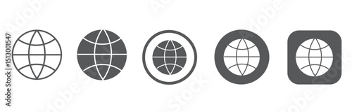 Website icon vector for web and app UI, globe icons Perfect for navigation, digital platforms, and online services