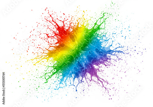 Colorful Watercolor Splash with Artistic Brush Strokes and Paint Textures