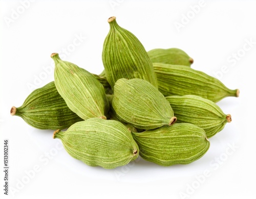 Wallpaper Mural Green cardamom pods isolated on a white background Torontodigital.ca