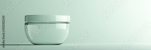 A minimalist logo of a glass jar on a pastel green background,