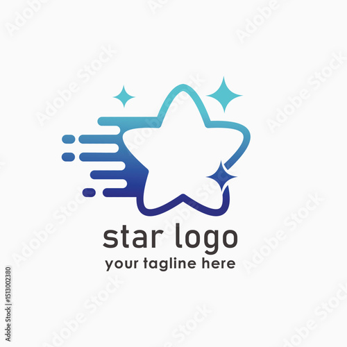 star and technology logo design concept, digital logos inspiration