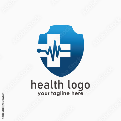 health and security logo design concept, safety icon design, medical logo template