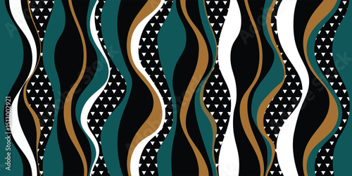 Seamless abstract striped,wavy with clorful pattern.Vector design for fashion print and backgrounds.