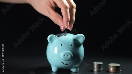 Saving money action home financial planning content indoor environment close-up viewpoint personal finance concept for budgeting and savings strategies