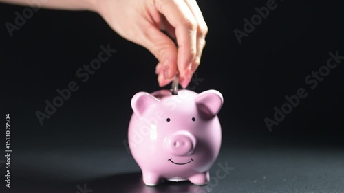 Saving money action home financial planning content indoor environment close-up viewpoint personal finance concept for budgeting and savings strategies
