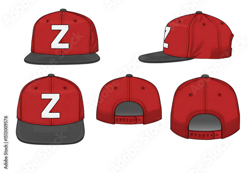 red baseball cap