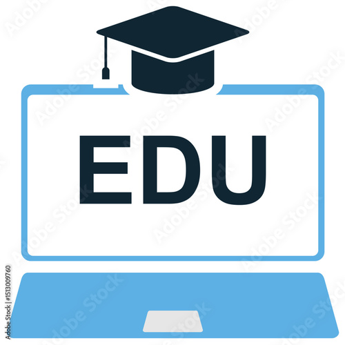 Edu platform icon vector for online learning, virtual classrooms, or academic services. Ideal for web-based schools, study apps, and global education systems visuals.