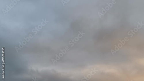 Strange gray sky at sunset