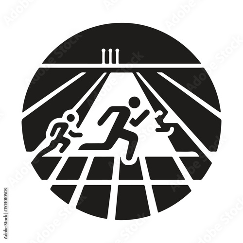 Track and Field Athletics Vector Illustration in Flat Style