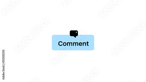 Comment button. Social media and messaging icon, transparent background