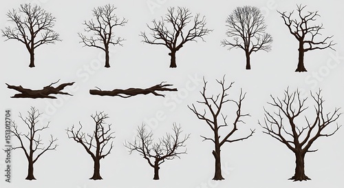 Winter's Embrace: Bare Tree Silhouettes