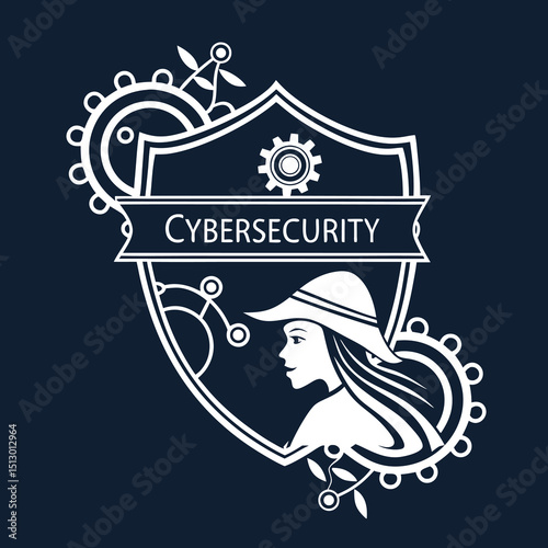 Intricate Patterns Shield Vector Illustration for Cybersecurity with Elegant Aesthetic  