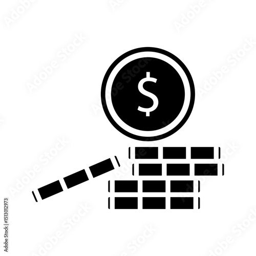 coin money business icon vector, isolated on white background.