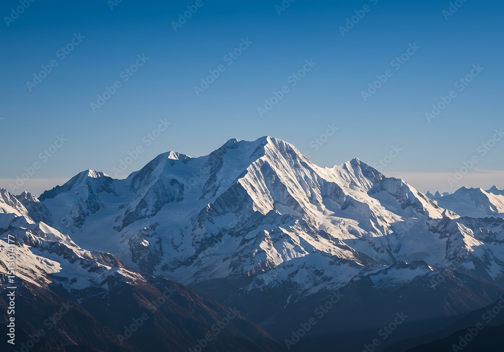 Fototapeta premium Azure Majesty: A Mountain's Embrace