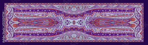 Mystic Purple Ethnic Wrap Design – Digital Textile Elegant Dupatta Styles