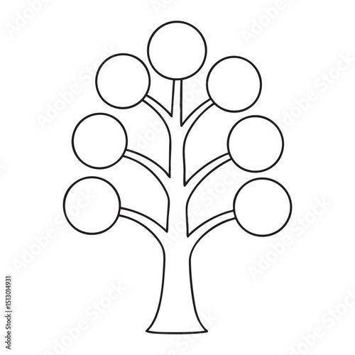 Simple Tree Coloring Page for Kids