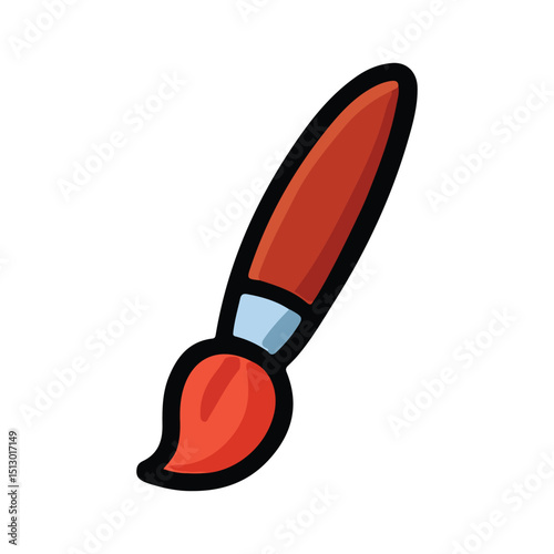 Vibrant Paintbrush Icon – Artistic Tool for Creative Design