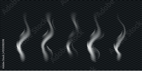Smoke effect realistic set. Vector illustration