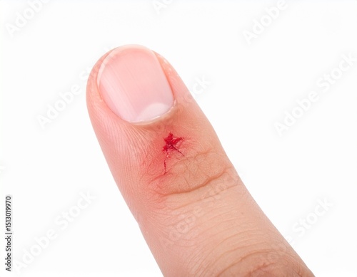 cut your finger isolated on white background