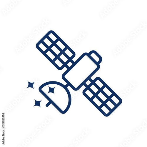 Satelite Line Icon. Editable Stroke Satellite Outline Sign