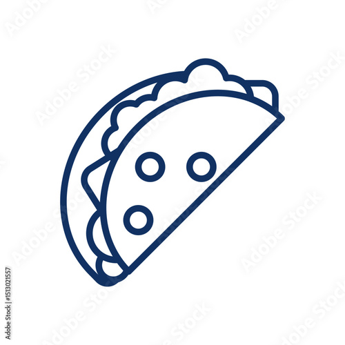 Taco Line Icon. Editable Stroke Taco Mexican Food Outline Sign