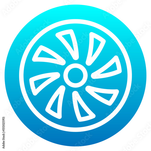 Tire glyph gradient icon