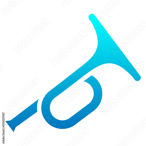 Horn glyph gradient icon