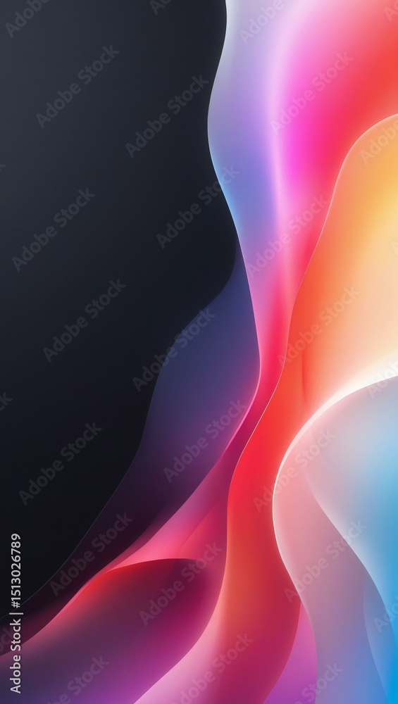 Naklejka premium Abstract colorful waves digital art background