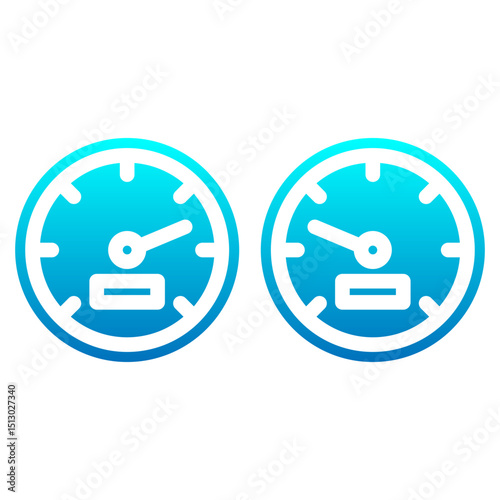 Speedometer glyph gradient icon