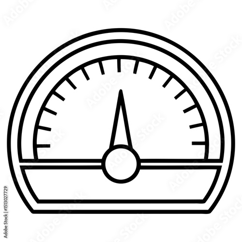 Black performance meter icon vector design on transparent background background