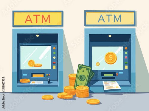 Payment banking finance money, ATM machine money deposit
