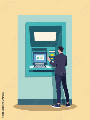 Payment banking finance money, ATM machine money deposit