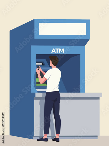 Payment banking finance money, ATM machine money deposit