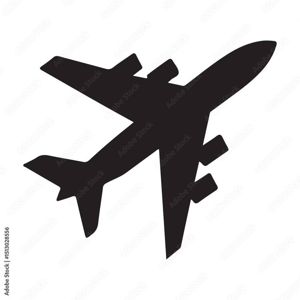 Obraz premium airport icon black aroplane vector isolated.