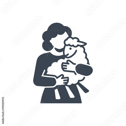 Woman Sheep Holding Icon