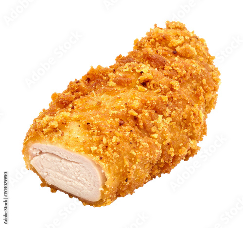 Crispy Outside, Juicy Chicken Tender Cut in Half