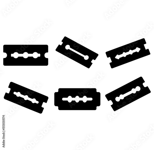 Traditional razor blade (gillette). silhouette vector illustration