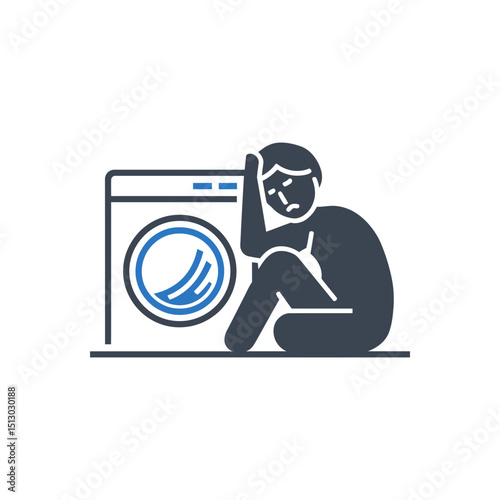 Frustrated Laundry Woes Icon
