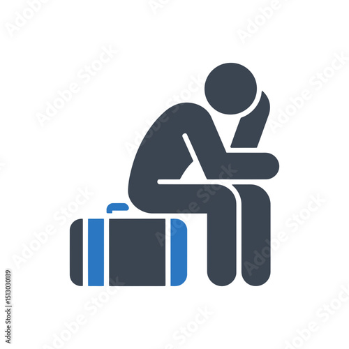 Stressed Traveler Luggage Icon
