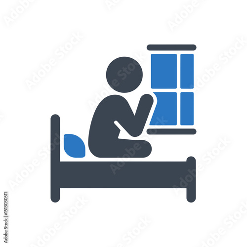 Person Reading Bed Icon