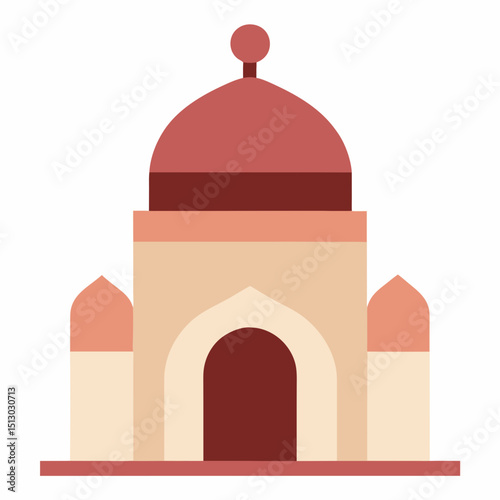 minimal masjid vector art   cream and dusty rose 