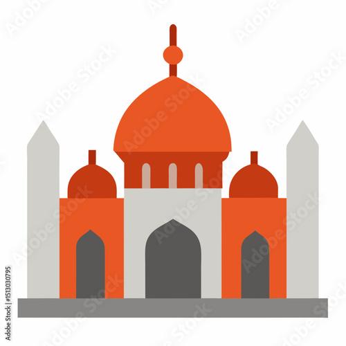 minimal masjid vector art   terracotta and light 