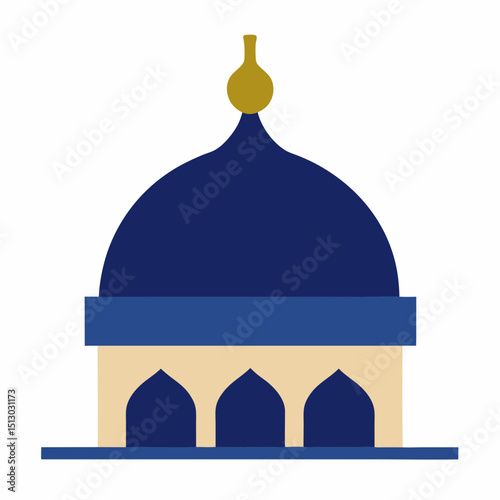 realistic 3d mosque vector   ornamental tile dome  